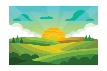 Obraz premium landscape with green grass