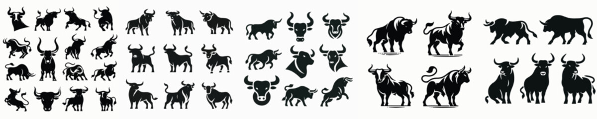 Vector bull silhouette