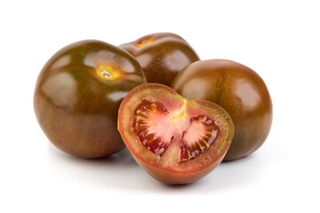 Fresh ripe kumatoes, isolated on white background.