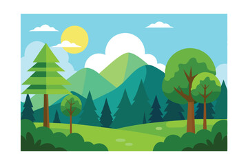 Fototapeta premium landscape with mountains and trees