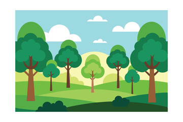Fototapeta premium landscape with trees and clouds