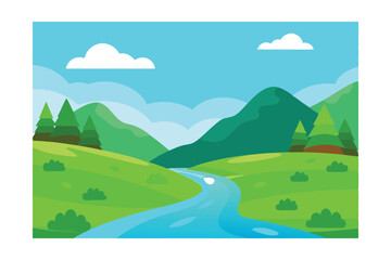 Obraz premium landscape with mountains and blue sky