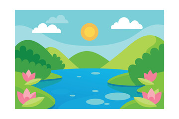 Fototapeta premium summer landscape with sea