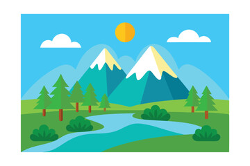 Fototapeta premium landscape with mountains