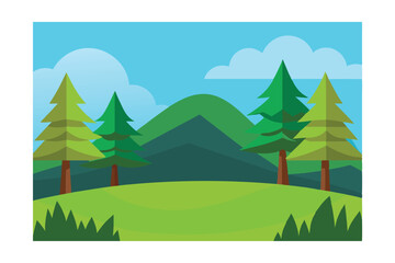 Obraz premium landscape with trees and mountains