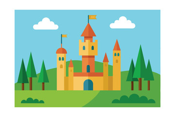 Fototapeta premium vector illustration of castle