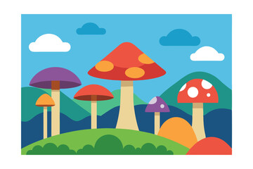 Fototapeta premium vector illustration of a forest landscape