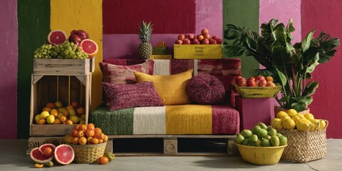 Vibrant Fruits and Textures