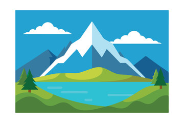 vector illustration of mountain landscape