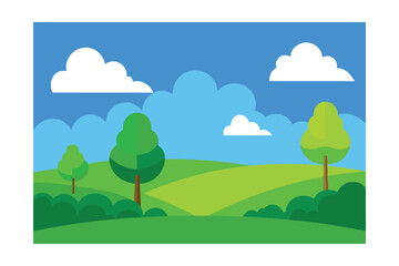 Fototapeta premium summer landscape with trees