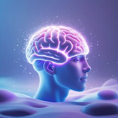 Obraz premium A Futuristic Visualization of Mental Clarity and Brain Power