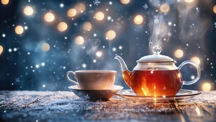 Winter Tea Cozy Festive Drink.