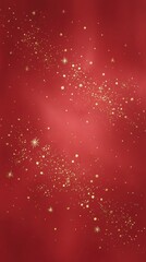 Obraz premium Red christmas background with golden glitter and stars creating festive atmosphere