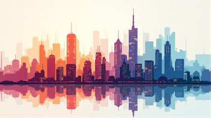 Obraz premium chicago skyline at sunset