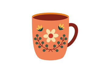 ceramic cup on white background