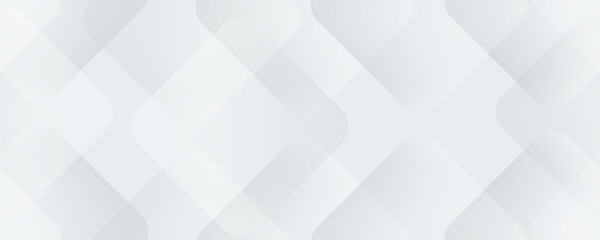 Geometric on white background in minimalist style. Layered square elements in abstract pattern. Vector banner template graphic design. Art & Illustration