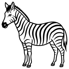 Linear Zebra Side Profile with Stripe Lines