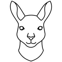 Patagonian Mara Face Outline Vector Illustration
