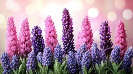 Fototapeta premium A vibrant display of pink and purple blossoms.