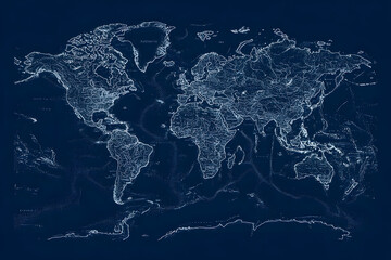 blue world map