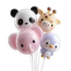 Naklejka premium Cute Animal Balloon Pack for Baby Shower, Birthday & Kids Party
