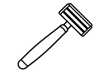 Safety Razor Line Art Vector Illustration