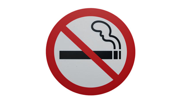 no smoking sign isolated on transparent background 
