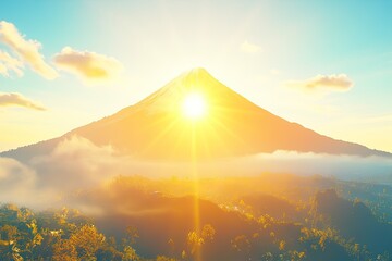 Majestic mountain sunrise