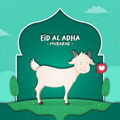 Cute goat illustration to welcome Eid al-Adha