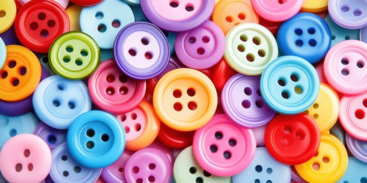 Colorful Plastic Buttons Background Texture Image Assorted Bright buttonart assortment buttonpile - Powered by Adobe