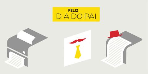 Creative minimalist celebration of dia do pai father's day concepts with transparency