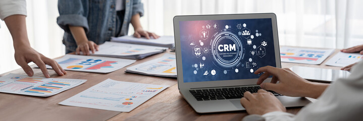 Customer relationship management system on brisk computer for CRM business and enterprise