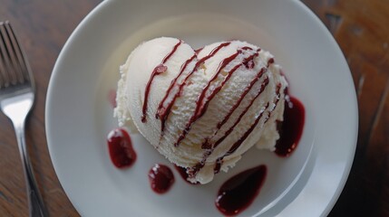 Sweet Love: Melting Ice Cream Creating Heart Shape on Plate