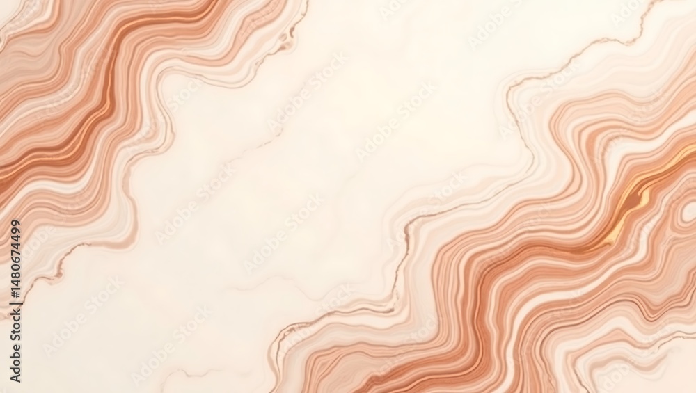 Poster elegant abstract swirls of peach and cream in a seamless marble texture with naturalistic fluidity