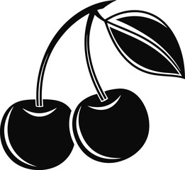 Cherry Fruit Silhouette Vector Illustration