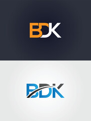 BDK monogram logo design vector template brand identity initials graphic modern style professional business branding creative lettering