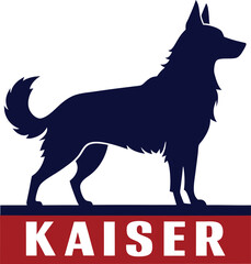 Kaiser - German Shepherd Silhouette Logo