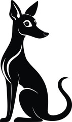 Elegant Black Greyhound Silhouette