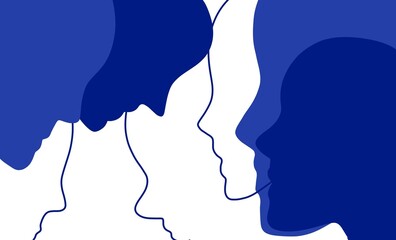 silhouette of man and woman silhouette illustration on white backgrounda woman