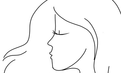 silhouette of a girl face drawing blowing a kiss