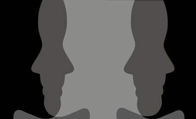 man and woman silhouette illustration on white background