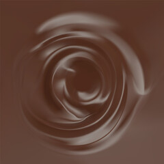 Liquid dark cream swirled with dark chocolate. Delicious creamy and melting consistency. Vector illustration of sauce and food. Dessert hot sweet drop.