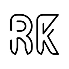 Obraz premium Minimalist RK Initial Logo Design Vector
