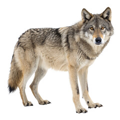 Obraz premium grey wolf sitting, png transparent background