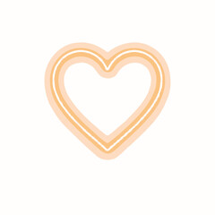 Double Line Heart: A simple yet elegant illustration of a double-line heart, featuring a delicate, peachy orange hue. The design offers a minimalist approach to a classic symbol of love and affection.