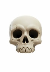 Detailed Skull Model on White Background Isolated