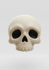 Skull Head on White Background, Anatomy Concept