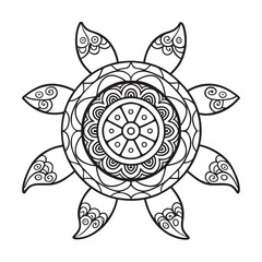 Fototapeta premium Ornamental Sea Mandala With Complex Details