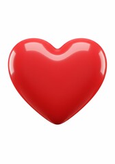 Red Heart Shape on White Background for Love Concepts