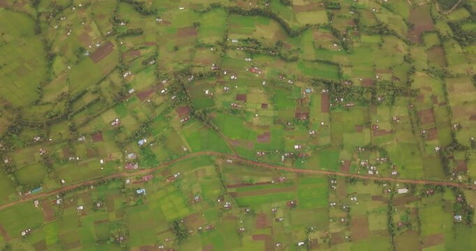 view of the hills of tuscany Hills of kenya, Drone shot of Kenya, Drone shot of African Village, Village, Bomet County. foggy morning, green africa, africa drone shot, morning drone.